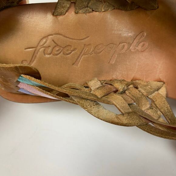 Free People San Juan Huarache Leather Metallic Rainbow Sandals Size 7 - Picture 12 of 12